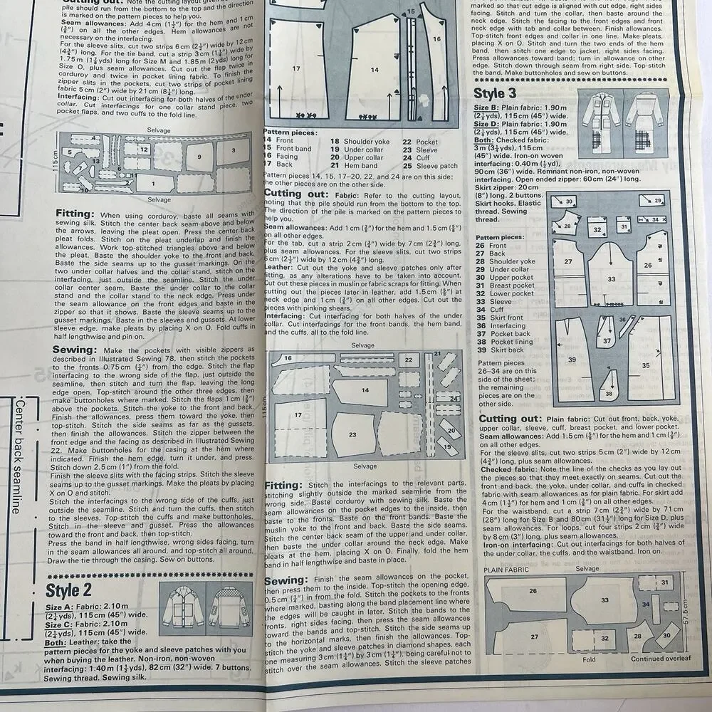 Vintage Designer Sewing Patterns Uncut Lot Of 3 Blouse Dress Jacket Skirt 70s